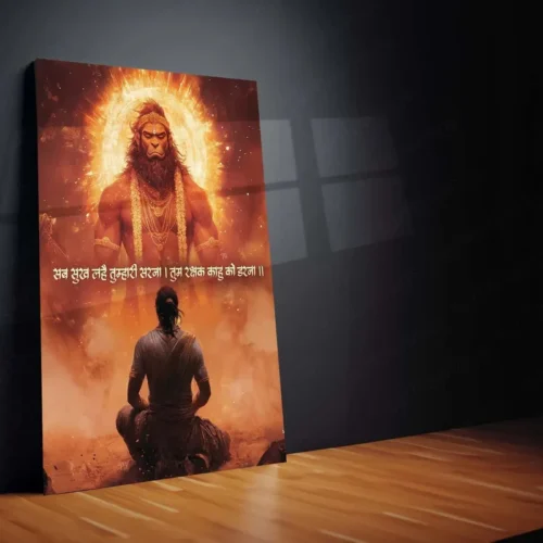 Lord Hanuman Metal Frame ? Divine Strength & Devotion Wall Art - Image 2