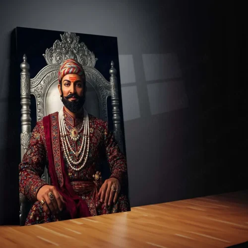 Chhatrapati Shivaji Maharaj Metal Frame | Warrior King Wall Art 02 - Image 2