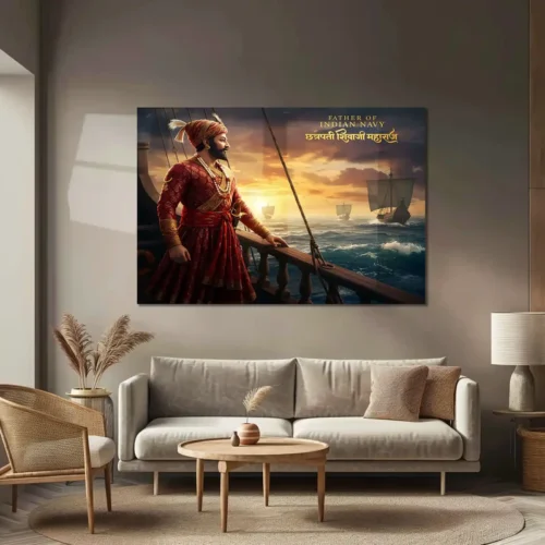 Chhatrapati Shivaji Maharaj Metal Frame | Warrior King Wall Art | Metal Frame 11 - Image 3