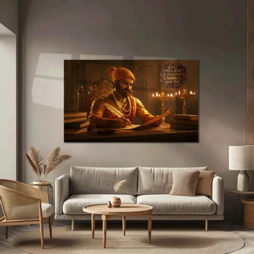 Chhatrapati Shivaji Maharaj Metal Frame | Warrior King Wall Art | Metal Frame 09 - Image 3