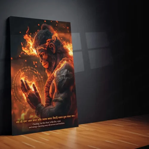 Spiritual God Metal Poster | Lord Hanuman Metal Frame ? Divine Strength & Devotion Wall Art01 - Image 2