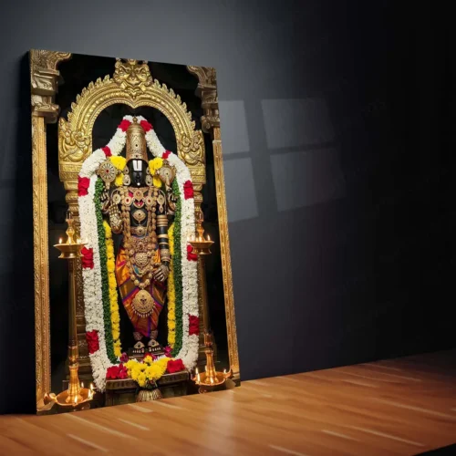 Spiritual Metal Poster | ?? Tirupati Balaji Metal Poster | Divine Wall Art | South Indian Temple Spiritual Decor - Image 2