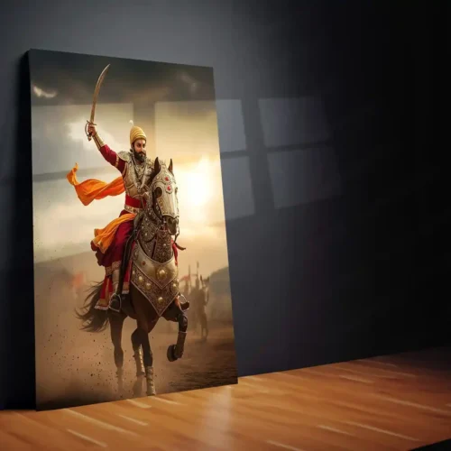 Chhatrapati Shivaji Maharaj Metal Frame | Warrior King Wall Art | Metal Frame 07 - Image 2