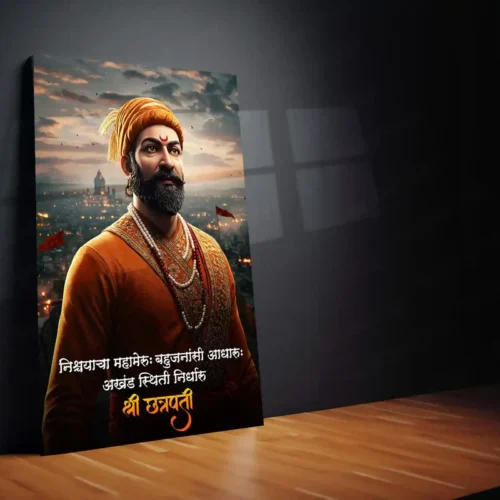 Chhatrapati Shivaji Maharaj Metal Frame | Warrior King Wall Art | Metal Frame 05 - Image 2