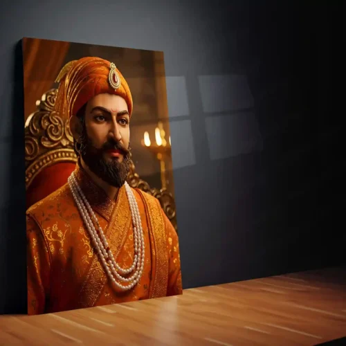 Chhatrapati Shivaji Maharaj Metal Frame | Warrior King Wall Art | Metal Frame 08 - Image 2