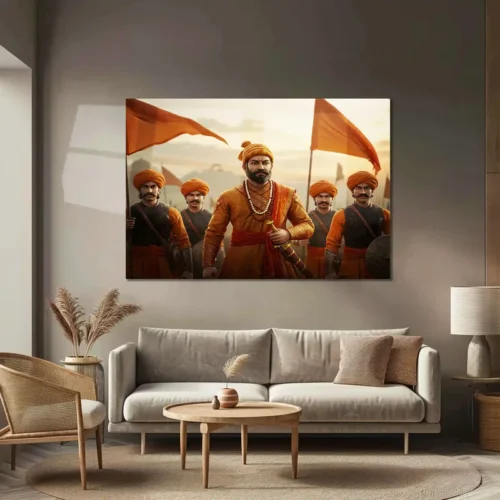 Chhatrapati Shivaji Maharaj Metal Frame | Warrior King Wall Art | Metal Frame 10 - Image 3