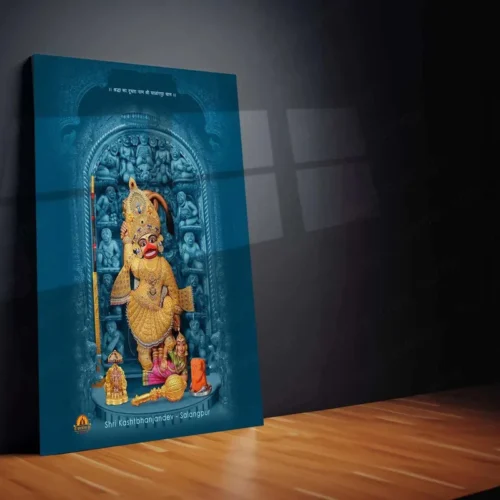 Sarangpur Hanuman Metal Poster ? Divine Spiritual Wall Art | Bajrangbali Blessings - Image 2