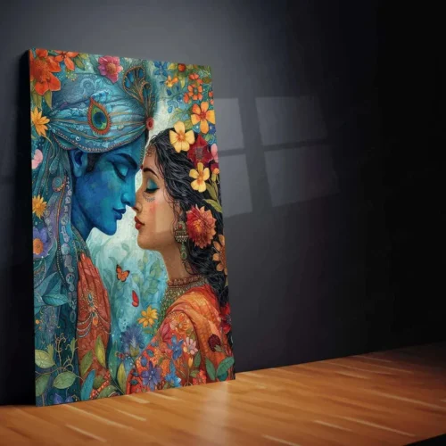 Radha Krishna Metal Poster ? Divine Love in CGI | Sacred Radha Krishna Wall Art - Image 2
