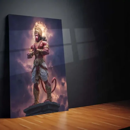 Lord Hanuman ? Divine Metal Frame | Spiritual Wall Art | Devotional Poster for Peace, Strength & Protection - Image 2