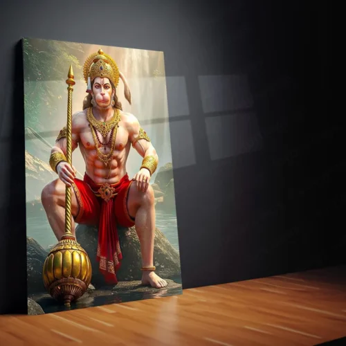 Spiritual God Metal Poster | Lord Hanuman Ji Metal Poster | Devotional Wall Art | Bajrangbali Spiritual Frame 01 - Image 2