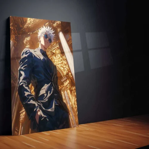 Satoru Gojo Suit Metal Poster ? Jujutsu Kaisen Anime Wall Art | Stylish Gojo Decor - Image 2