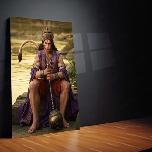 Spiritual God Metal Poster | Lord Hanuman Ji Metal Poster | Devotional Wall Art | Bajrangbali Spiritual Frame 02 - Image 2