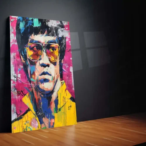 Bruce Lee Iconic Yellow Jumpsuit Poster | Martial Arts Legend Metal Frame Wall Art - Image 2