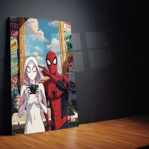 Miles & Morales Spider-Man Couple Art Metal Frame | Marvel-Inspired Wall Decor 04 - Image 2