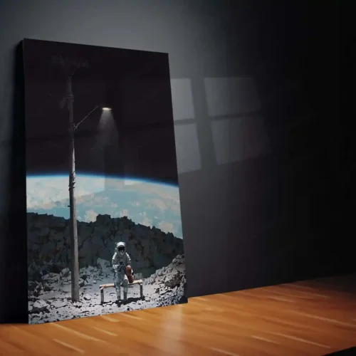 Outer Space Astronaut Metal Frame | Cosmic Sci-Fi Wall Art 01 - Image 2