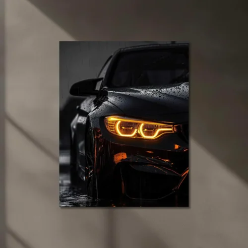 BMW M4 Neon LED Metal Frame High-Performance Car Wall Art for Auto Enthusiasts - Image 3