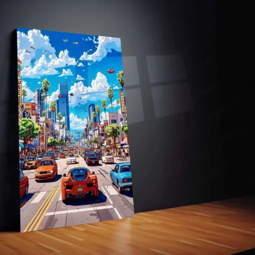 Car in the City Metal Poster ? Urban Automotive Wall Art | Night Drive Aesthetic Decor - Image 2