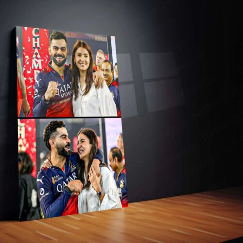 Cricket Metal Poster | Virat Kohli & Anushka Sharma Celebrate RCB's IPL 2025 Win ? Iconic Couple Metal Poster | Cricket x Love Edition 01 - Image 2