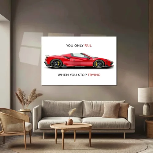 You Only Fail When You Stop Trying ? Ferrari F8 Spider Novitec Metal Frame | Motivation x Supercar Wall Art - Image 3