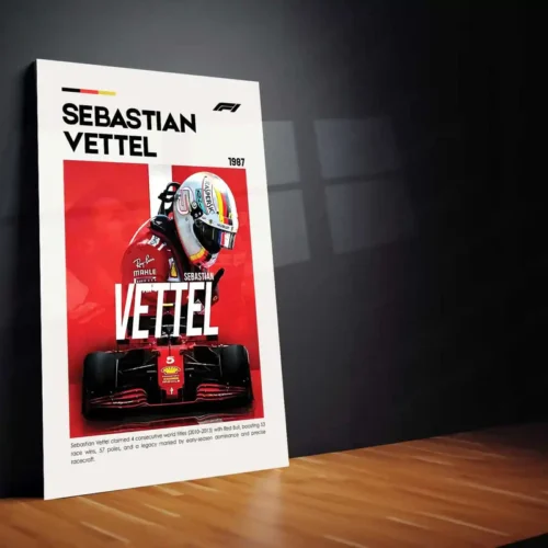 Sebastian Vettel Metal Frame | 4-Time Formula 1 World Champion Wall Art - Image 2