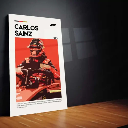 Carlos Sainz Metal Frame | Ferrari F1 Driver Wall Art - Image 2