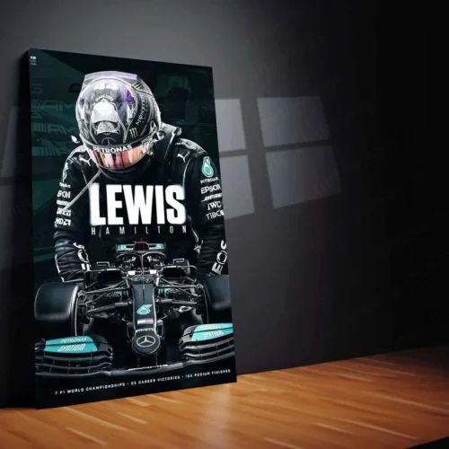 Lewis Hamilton F1 Racing Metal Poster | Mercedes-AMG Petronas Wall Art | Formula 1 Champion Print - Image 2