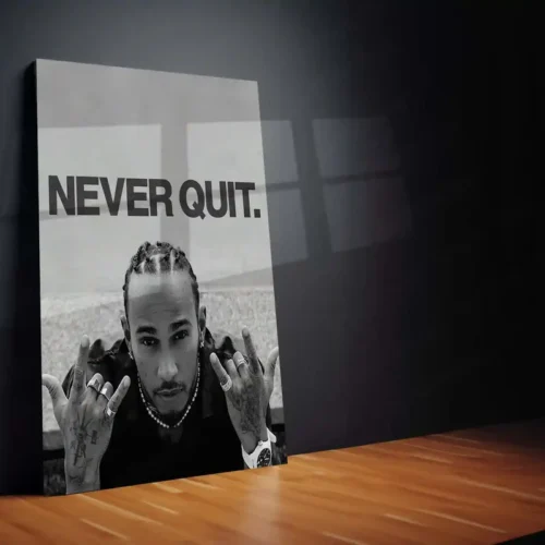 Never Quit ? Lewis Hamilton | Formula 1 Champion Metal Frame - Image 2