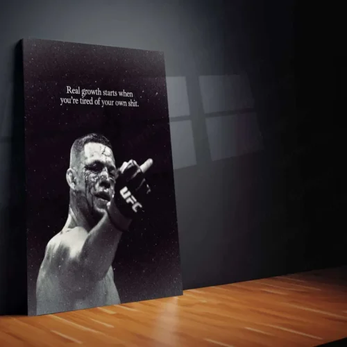 Nate Diaz Quote Metal Poster ? Motivational UFC Fighter Wall Art | Fight & Hustle Mindset Decor - Image 2