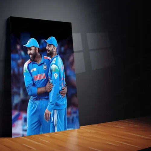 Cricket Metal Poster | RO-KO Metal Poster ? Rohit Sharma & Virat Kohli Wall Art | Team India Cricket Duo - Image 2