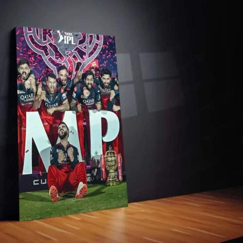 Cricket Metal Poster | RCB Wins IPL Trophy 2025 ? Champion Celebration Metal Poster | Virat Kohli Led Victory Wall Art 05 - Image 2