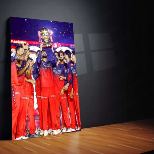 Cricket Metal Poster | RCB Wins IPL Trophy 2025 ? Champion Celebration Metal Poster | Virat Kohli Led Victory Wall Art 08 - Image 2