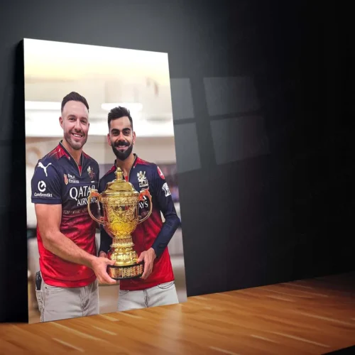 Cricket Metal Poster | Virat Kohli & AB de Villiers RCB IPL 2025 Victory Metal Poster | Brotherhood of Champions Wall Art - Image 2