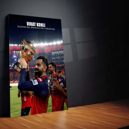 Cricket Metal Poster | Virat Kohli RCB Wins IPL Trophy 2025 ? Historic Victory Metal Poster | Champion?s Wall Art 01 - Image 2