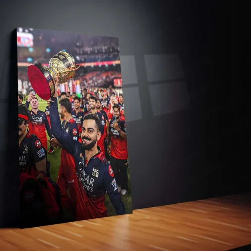 Cricket Metal Poster | Virat Kohli RCB Wins IPL Trophy 2025 ? Historic Victory Metal Poster | Champion?s Wall Art 02 - Image 2