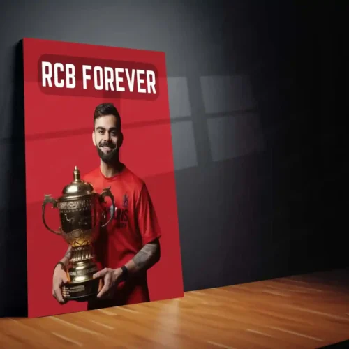 Cricket Metal Poster | Virat Kohli RCB Wins IPL Trophy 2025 ? Historic Victory Metal Poster | Champion?s Wall Art 03 - Image 2