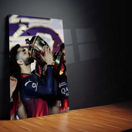 Cricket Metal Poster | Virat Kohli RCB Wins IPL Trophy 2025 ? Historic Victory Metal Poster | Champion?s Wall Art 03 - Image 2