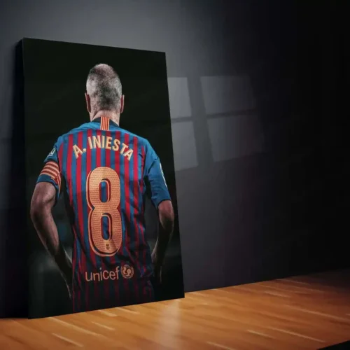 Andr?s Iniesta Barcelona #8 ? Iconic Back Pose Graphic Metal Frame | Bar?a Legend Wall Art - Image 2