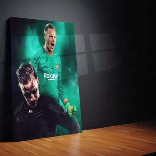 Barcelona Goalkeeper in Green ? Metal Frame | Premium FC Barcelona Wall Art - Image 2