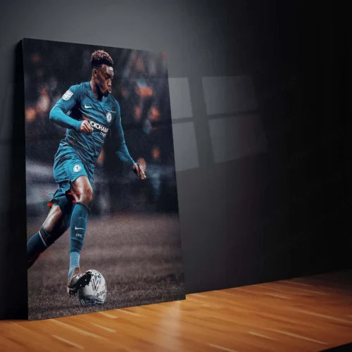 Callum Hudson-Odoi Chelsea Dribble Glitch ? Metal Frame | Dynamic Glitch Art Football Poster - Image 2