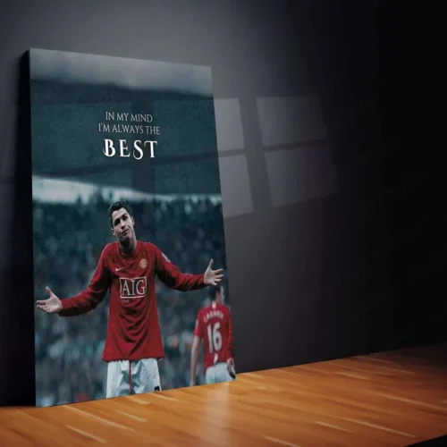 Cristiano Ronaldo Metal Poster | GOAT Portrait Wall Art | Football Legend Decor - Image 2