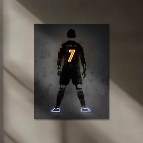 Cristiano Ronaldo Neon LED Wall Frame - Iconic Glow for Football Fans