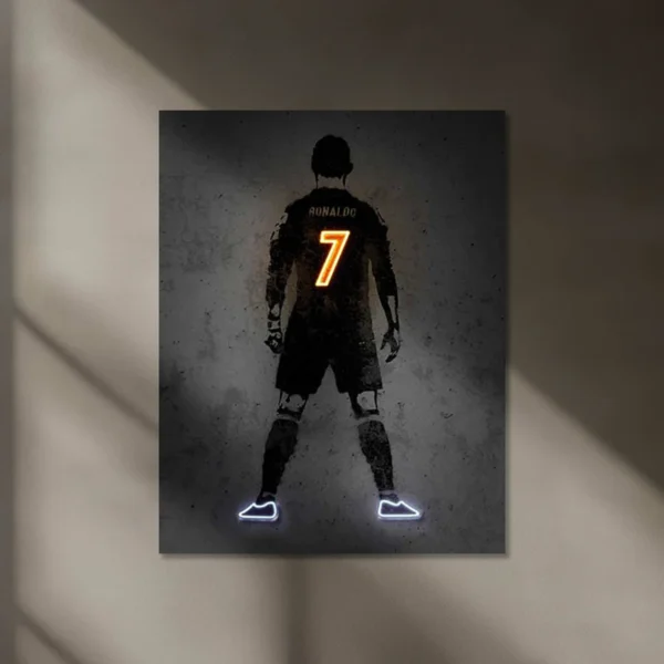 Cristiano Ronaldo Neon LED Wall Frame - Iconic Glow for Football Fans