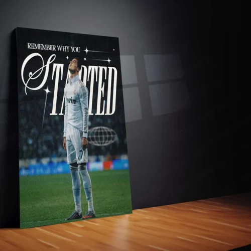 Cristiano Ronaldo with Quote Metal Poster | Football Legend Motivation Wall Art - Image 2