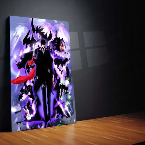 Solo Leveling Metal Poster | Sung Jin-Woo Shadow Monarch Wall Art | Anime Manhwa Decor 09 - Image 2