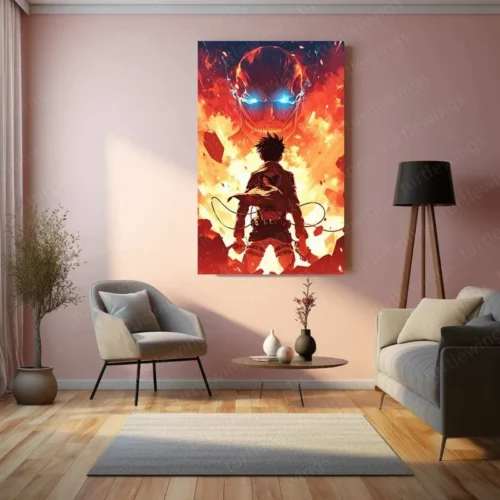 Attack on Titan Metal Poster | Anime Wall Art | Eren Yeager & Titans Design - Image 3