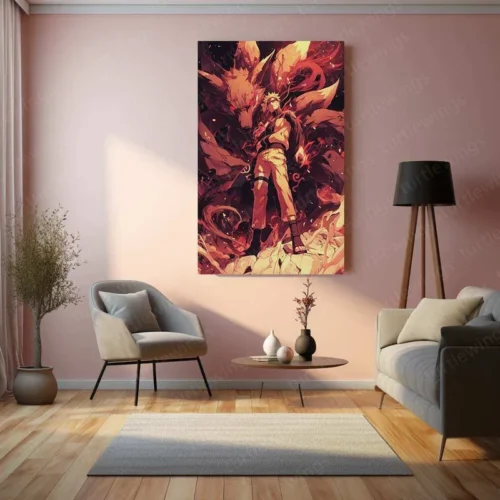 Naruto x Kurama Metal Poster ? Legendary Tailed Beast & Ninja Duo | Naruto Anime Wall Art 2 - Image 3