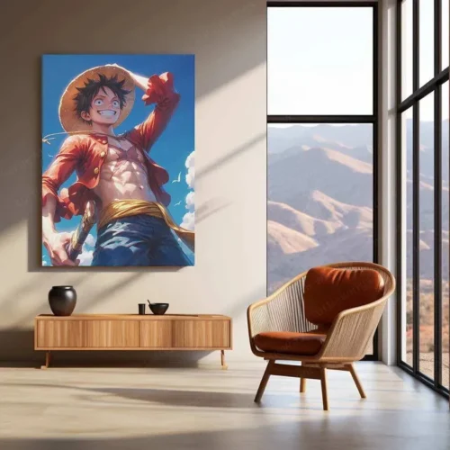 Luffy Hyper-Realistic Metal Poster | One Piece Pirate King | Bold & Dynamic Wall Art - Image 3