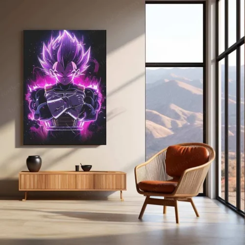 Vegeta Metal Poster ? Dragon Ball Z Warrior | Saiyan Prince Wall Art | Powerful Anime Decor - Image 3