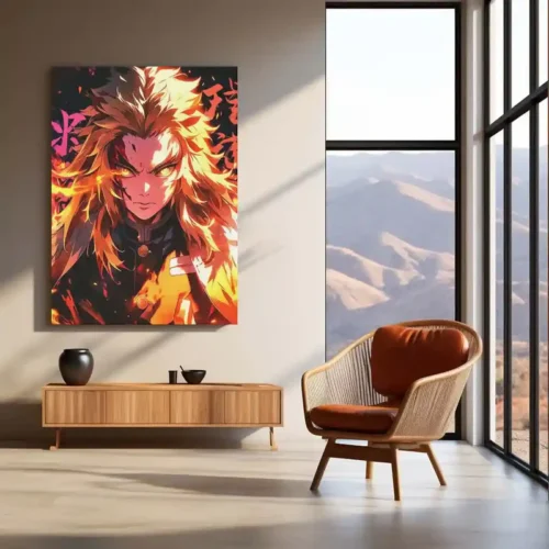 Anime Metal Poster | Kyojuro Rengoku ? Flame Hashira Metal Poster | Demon Slayer Wall Frame 01 - Image 3