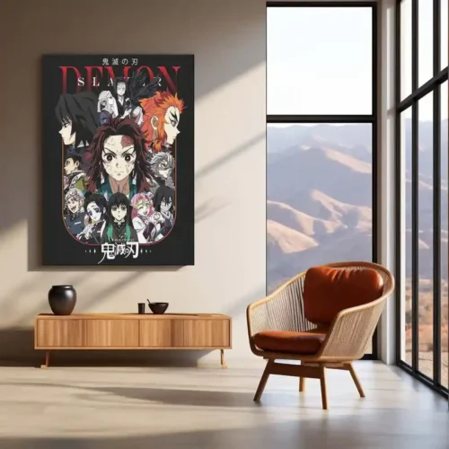 Anime Metal Poster | Demon Slayer ? Hashira & Main Characters Collage Metal Poster | Kimetsu no Yaiba Wall Frame - Image 3